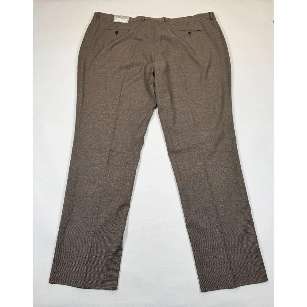Linea Uomo 2PC Set Performance Suit Jacket & Pants Mens 60R NWT Stretch Wool Tan